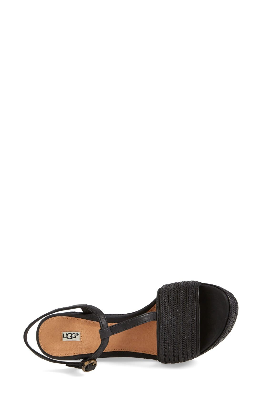 UGG<sup>®</sup> 'Fitchie' T-Strap Wedge Sandal, Alternate, color, 