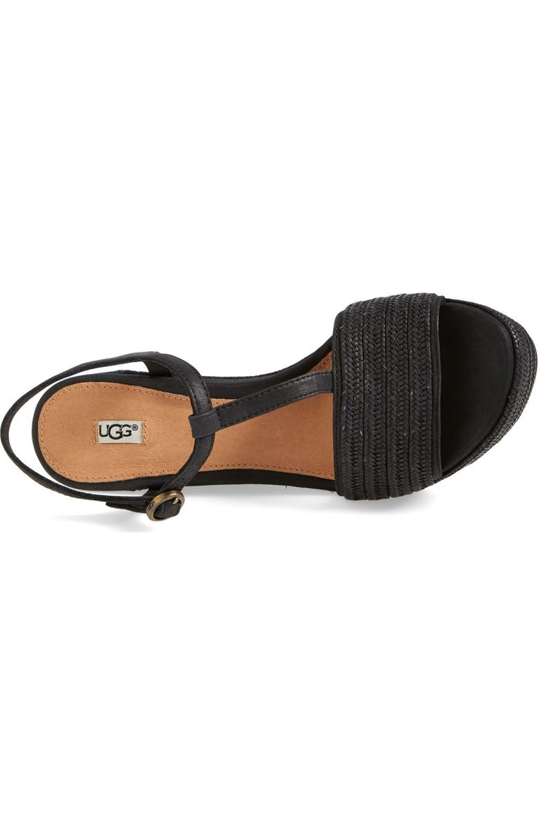 UGG<sup>®</sup> 'Fitchie' T-Strap Wedge Sandal, Alternate, color,