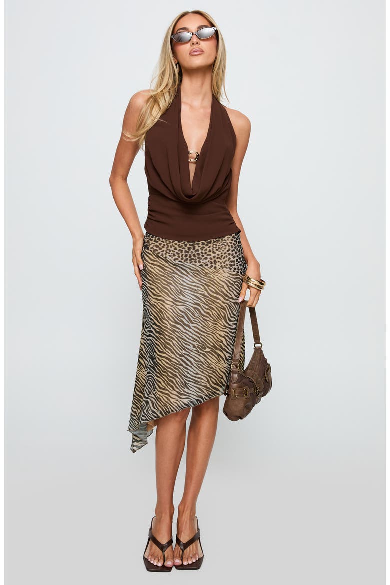 Treat You Better Plunge Halter Top, Alternate, color, CHOCOLATE