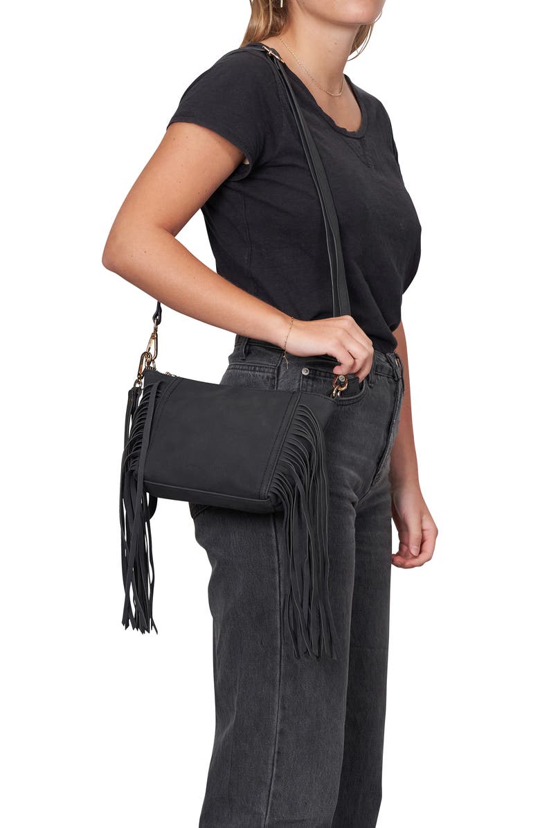 Urban Originals Mini Fringed Vegan Leather Crossbody Bag, Alternate, color,