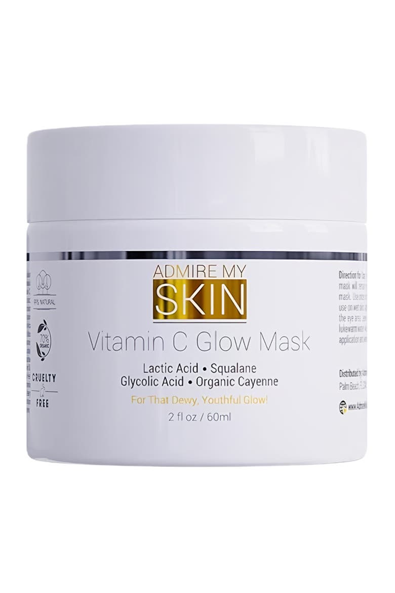 Vitamin C Glow Mask for Brightening - Contains Glycolic and Lactic Acids, Alternate, color, Clear