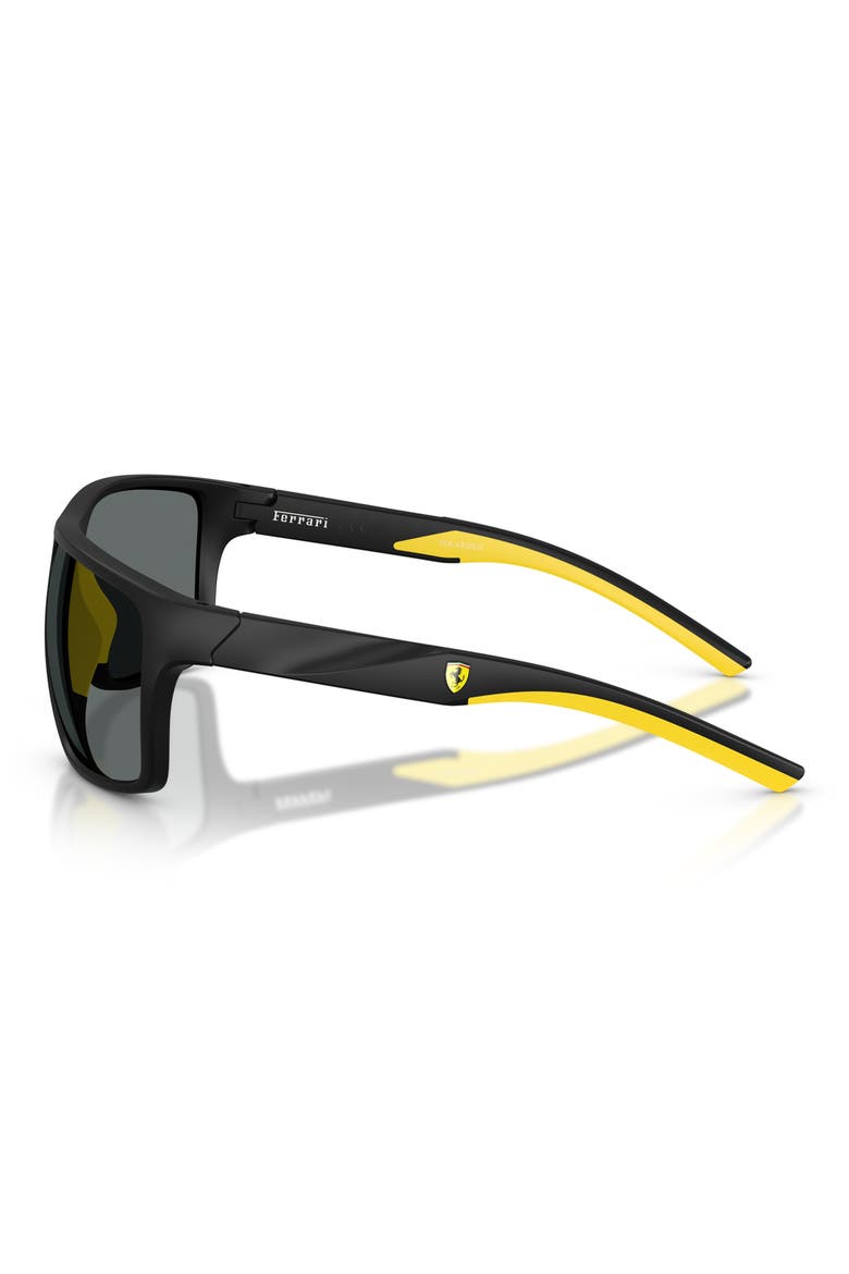 63mm Polarized Pillow Sunglasses, Alternate, color, MATTE BLACK