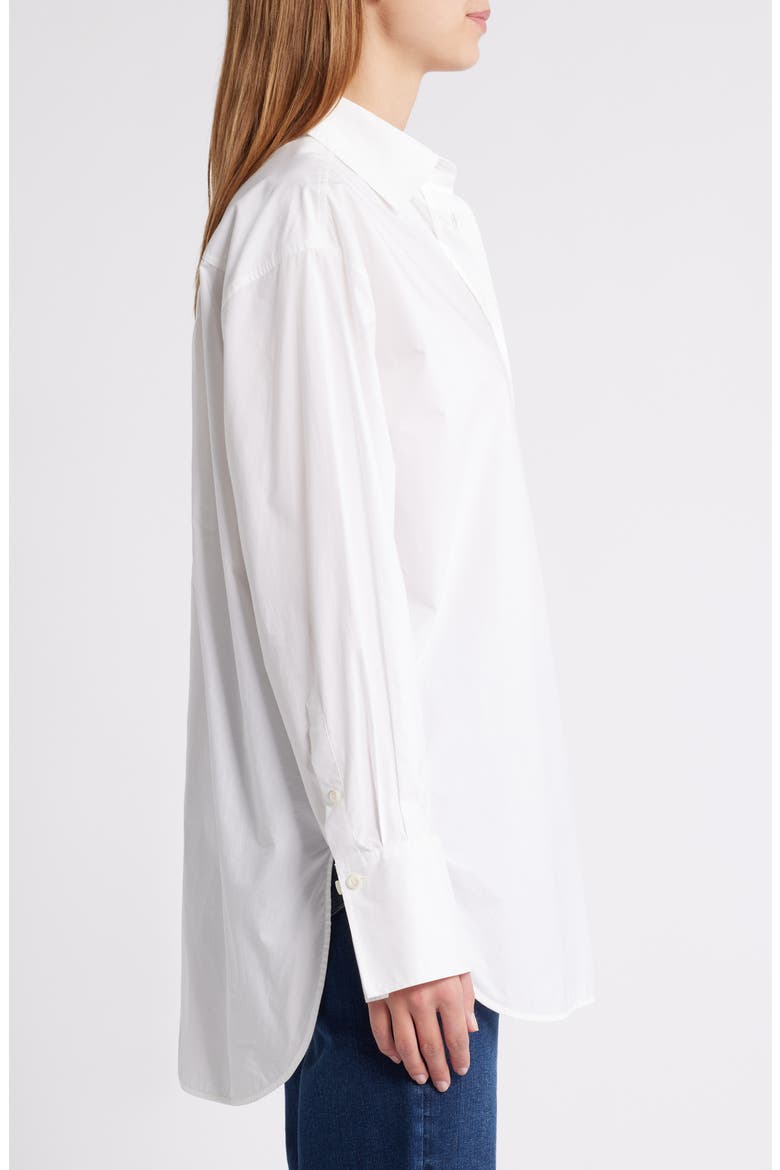 The Oversize Cotton Button-Up Shirt, Alternate, color, WHITE