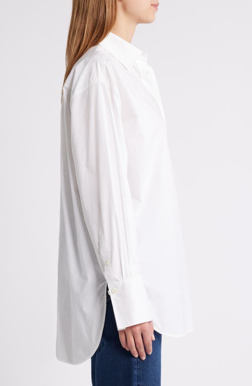 Frame The Oversize Cotton Button-up Shirt In White