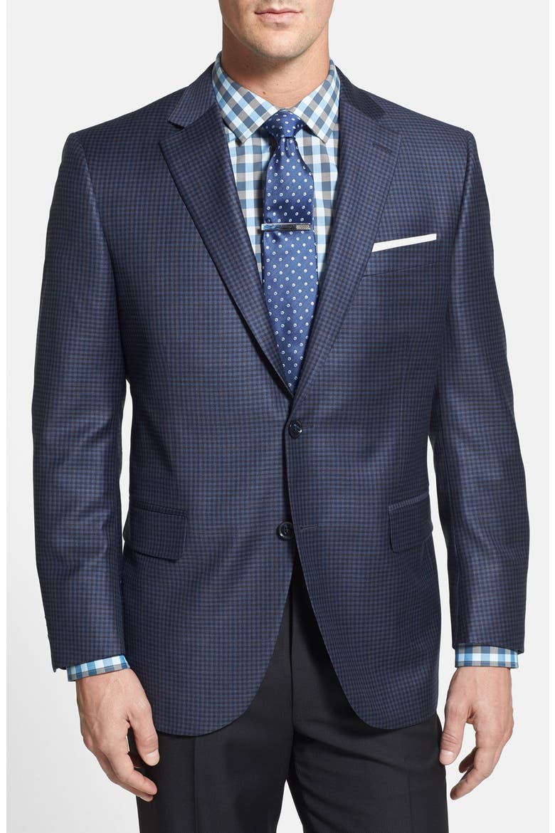 'Flynn' Classic Fit Check Sport Coat, Main, color, BLUE