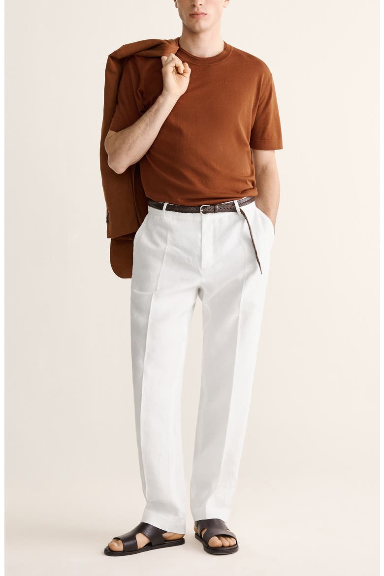 Cotton & Silk T-Shirt, Alternate, color, BURNT ORANGE