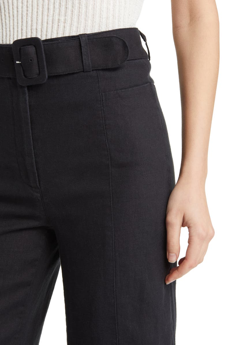 & Other Stories Belted Flared Linen Trousers, Alternate, color,
