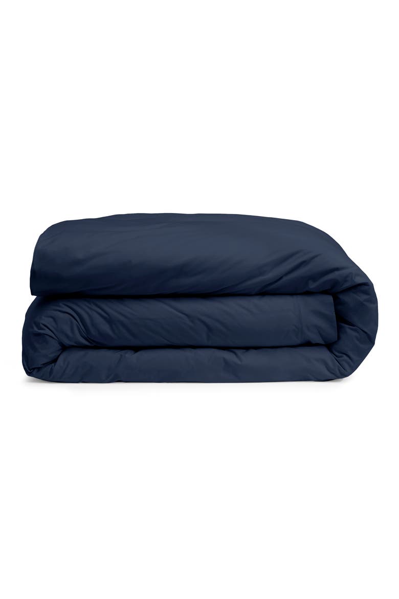 Sateen 276 Thread Count Organic Cotton Duvet Cover, Alternate, color, NAVY