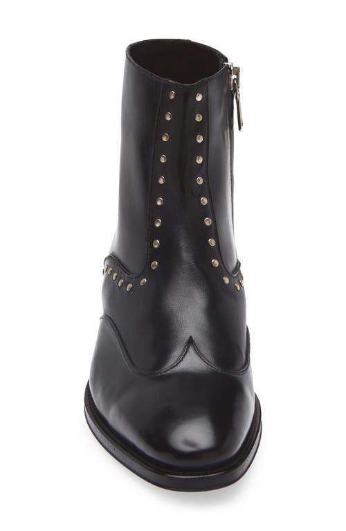 John Varvatos Ludlow Stud Wingtip Zip Boot In Black