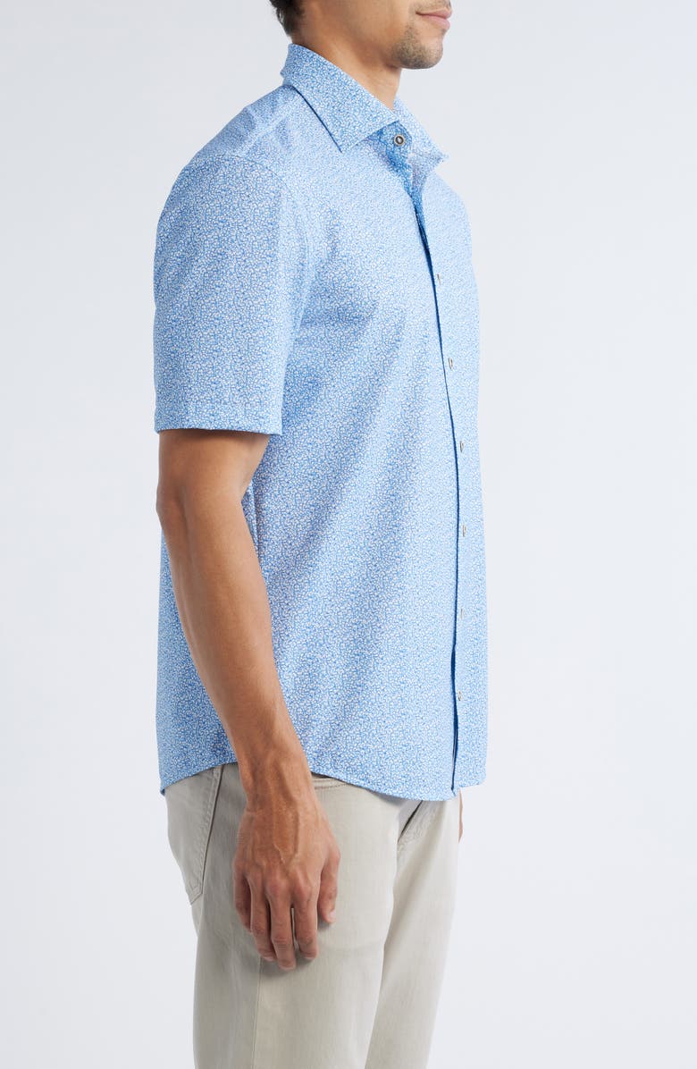 johnnie-O Waylan Hangin' Out Floral Short Sleeve Knit Button-Up Shirt, Alternate, color, 