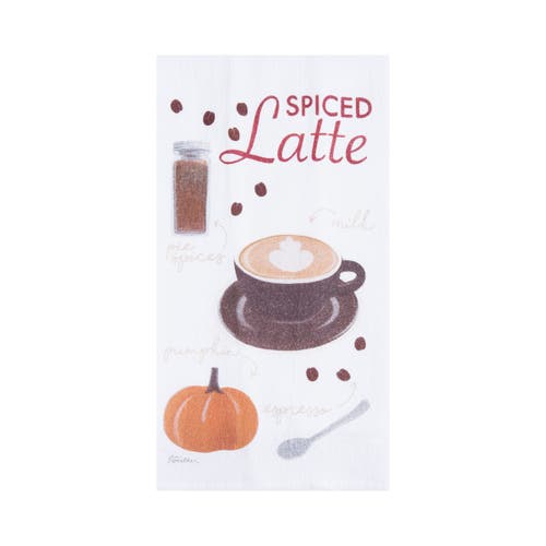 C & F Home C&f Home Pumpkin Donuts, Pie & Spiced Latte 100% Cotton Flour Sack Dishtowels Set Of 3 In White
