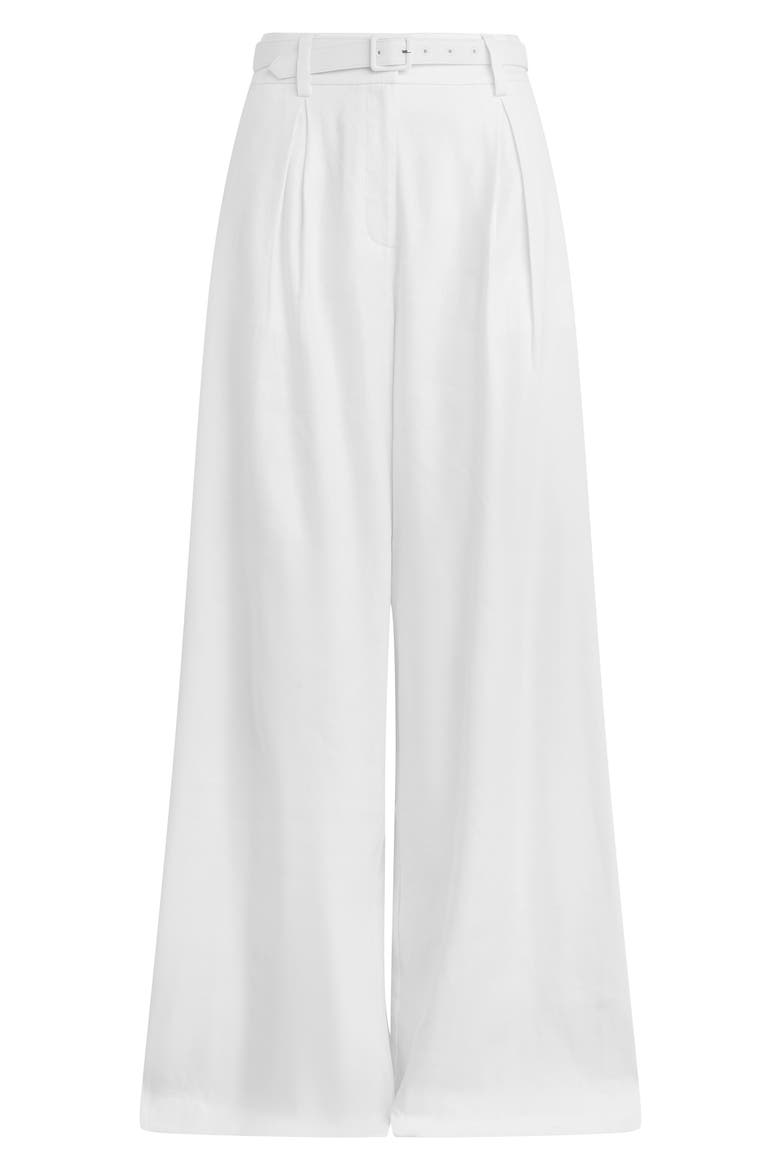 The Miranda Wide Leg Linen Blend Pants, Alternate, color, WHITE
