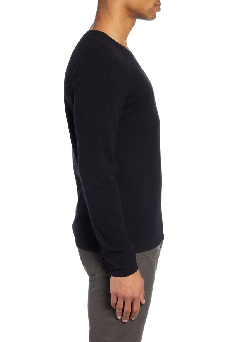 Cashmere Crewneck Sweater, Alternate, color, BLACK