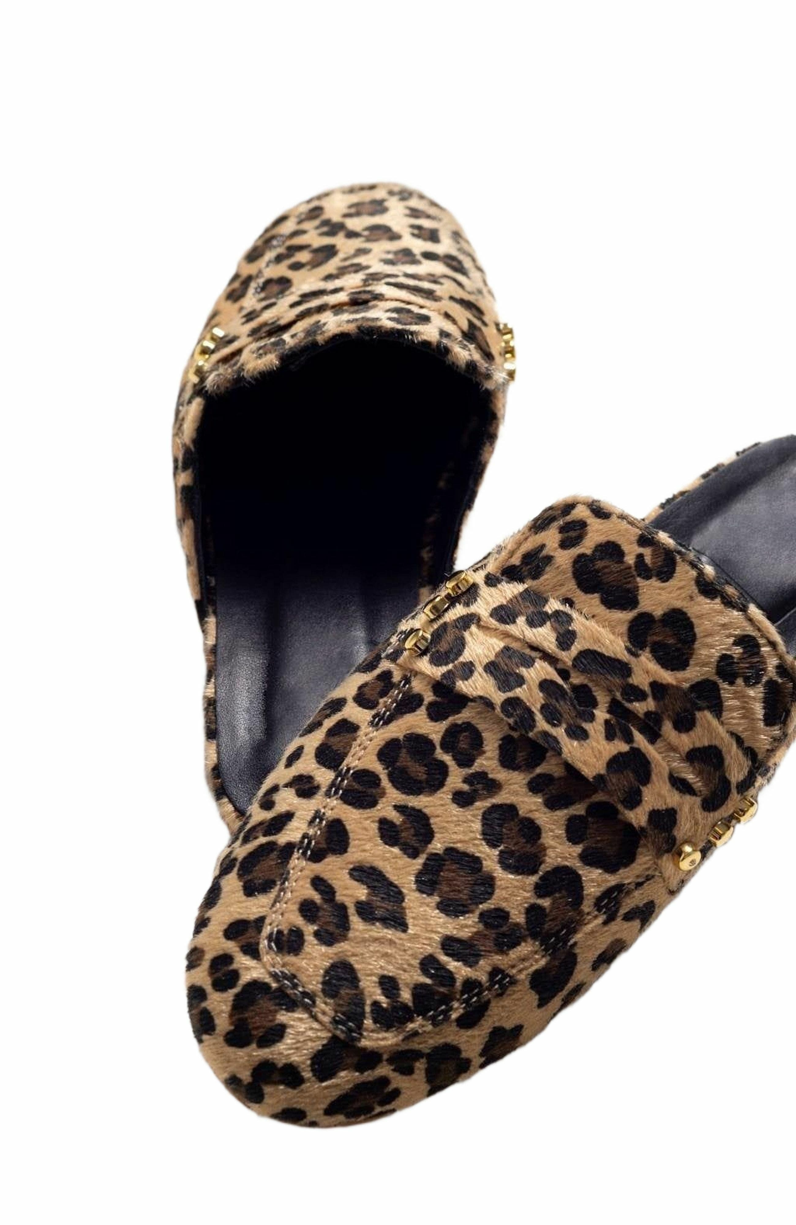Forever & Always Shoes Eleonora Leopard Print Leather Clogs, Alternate, color, 