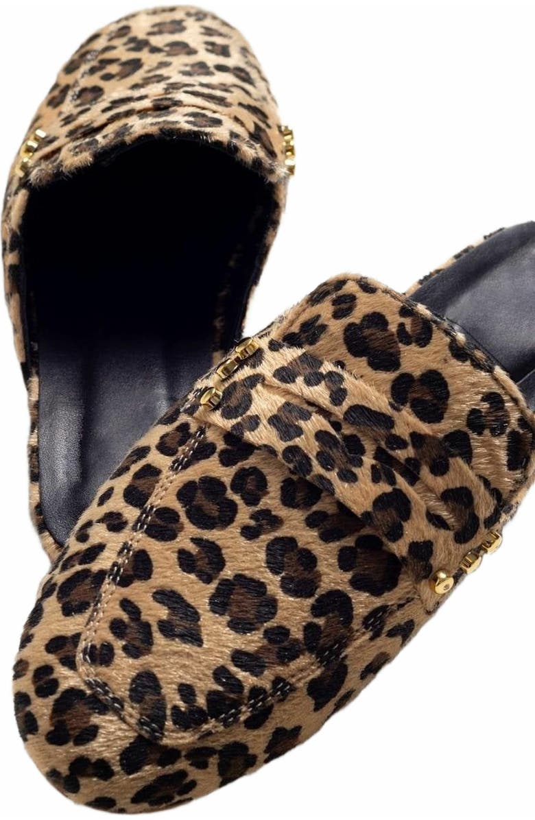 Forever & Always Shoes Eleonora Leopard Print Leather Clogs, Alternate, color,