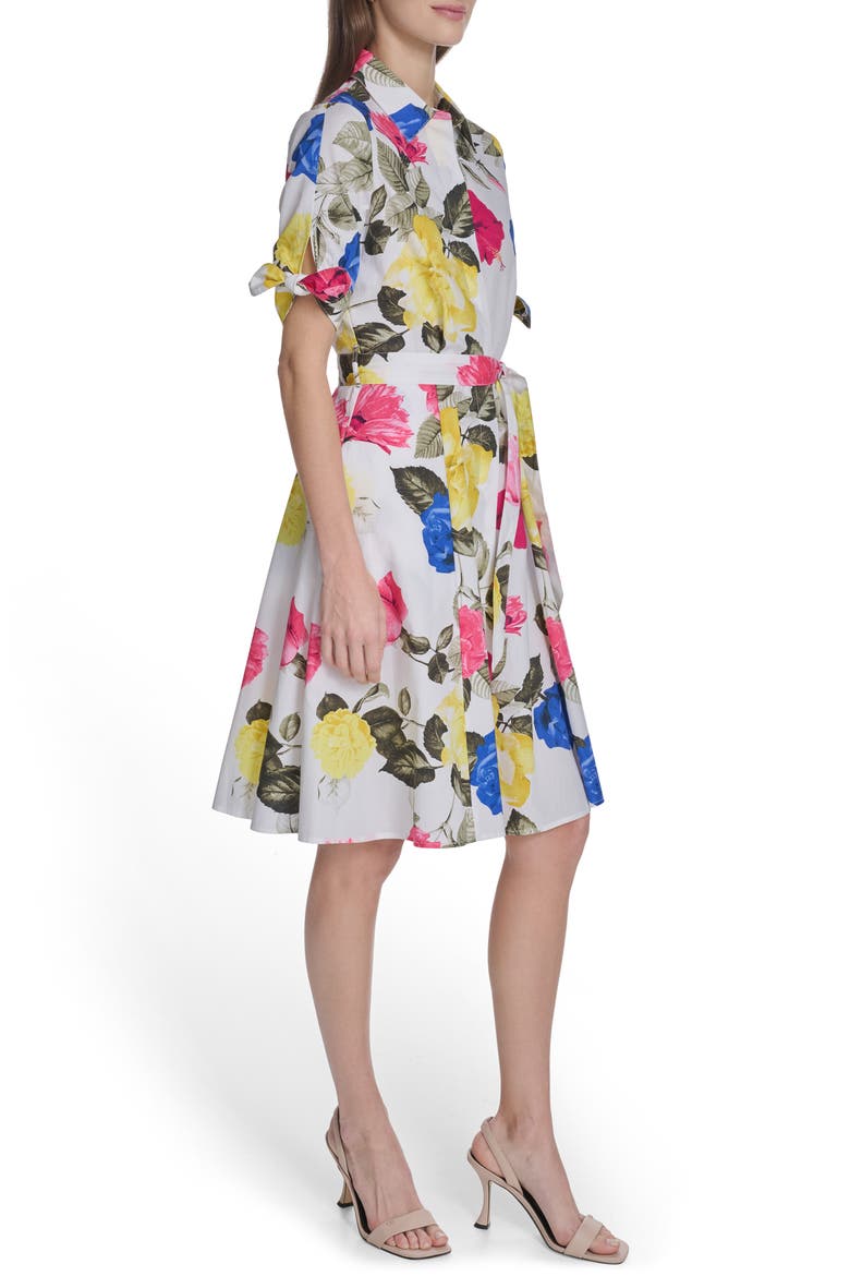 Short Sleeve Cotton Shirtdress, Alternate, color, LIPSTICK MULTI