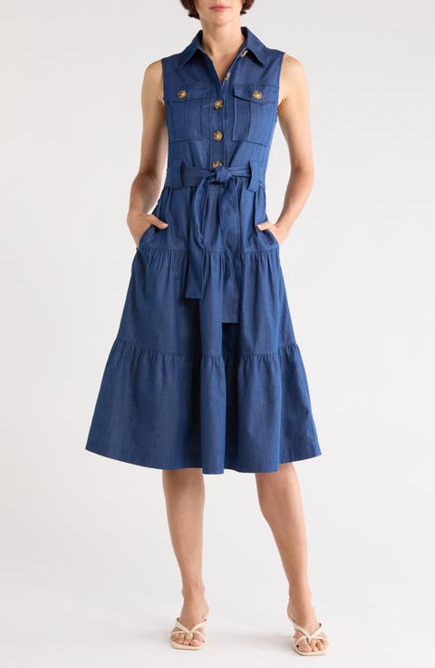 Florence Sleeveless Cotton Shirtdress
