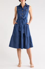 Derek Lam 10 Crosby Florence Sleeveless Cotton Shirtdress