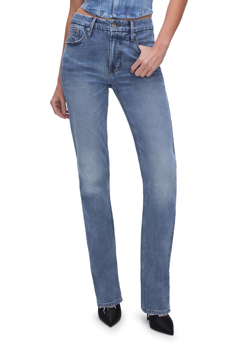 Good Icon High Waist Straight Leg Jeans, Main, color, INDIGO575