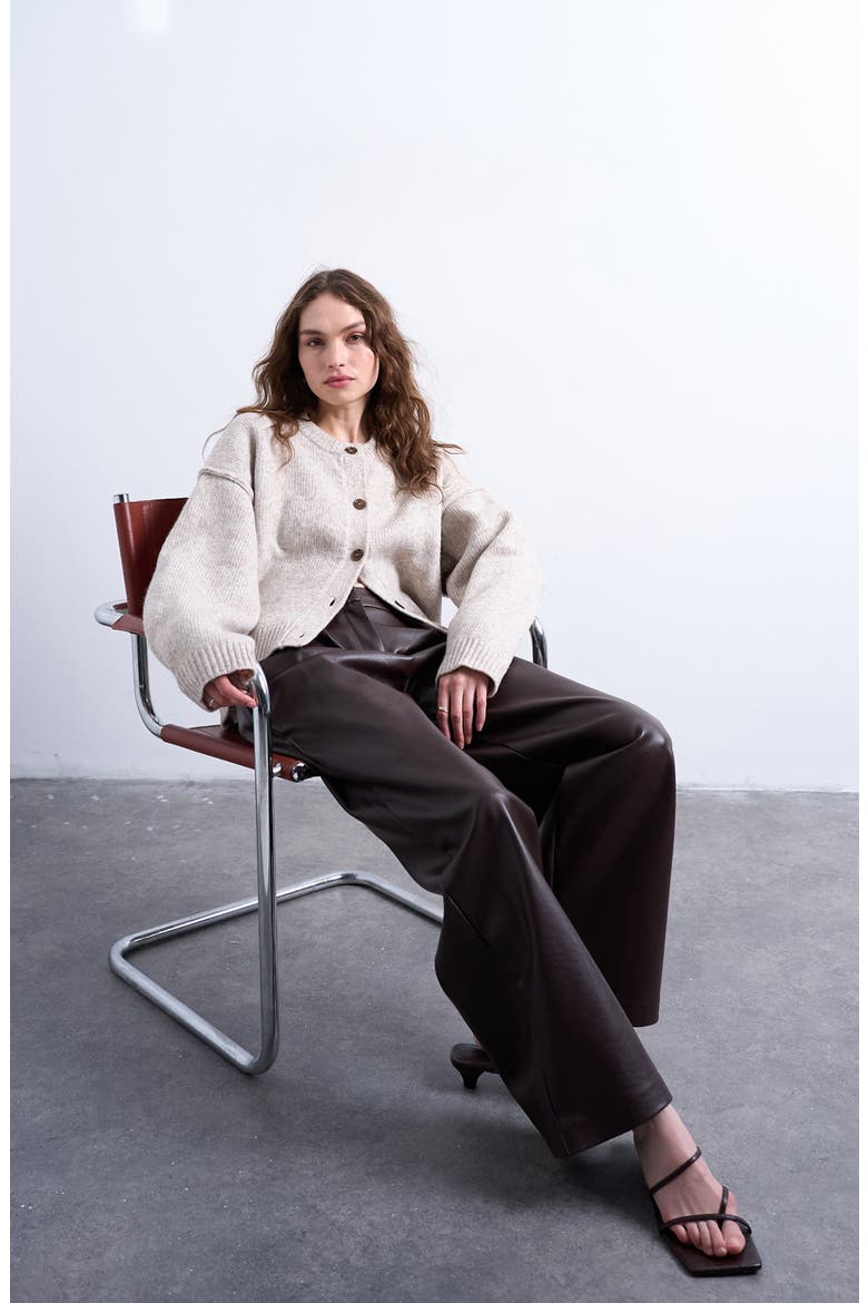 Exposed Seam Relaxed Fit Cardigan, Alternate, color, WHITE