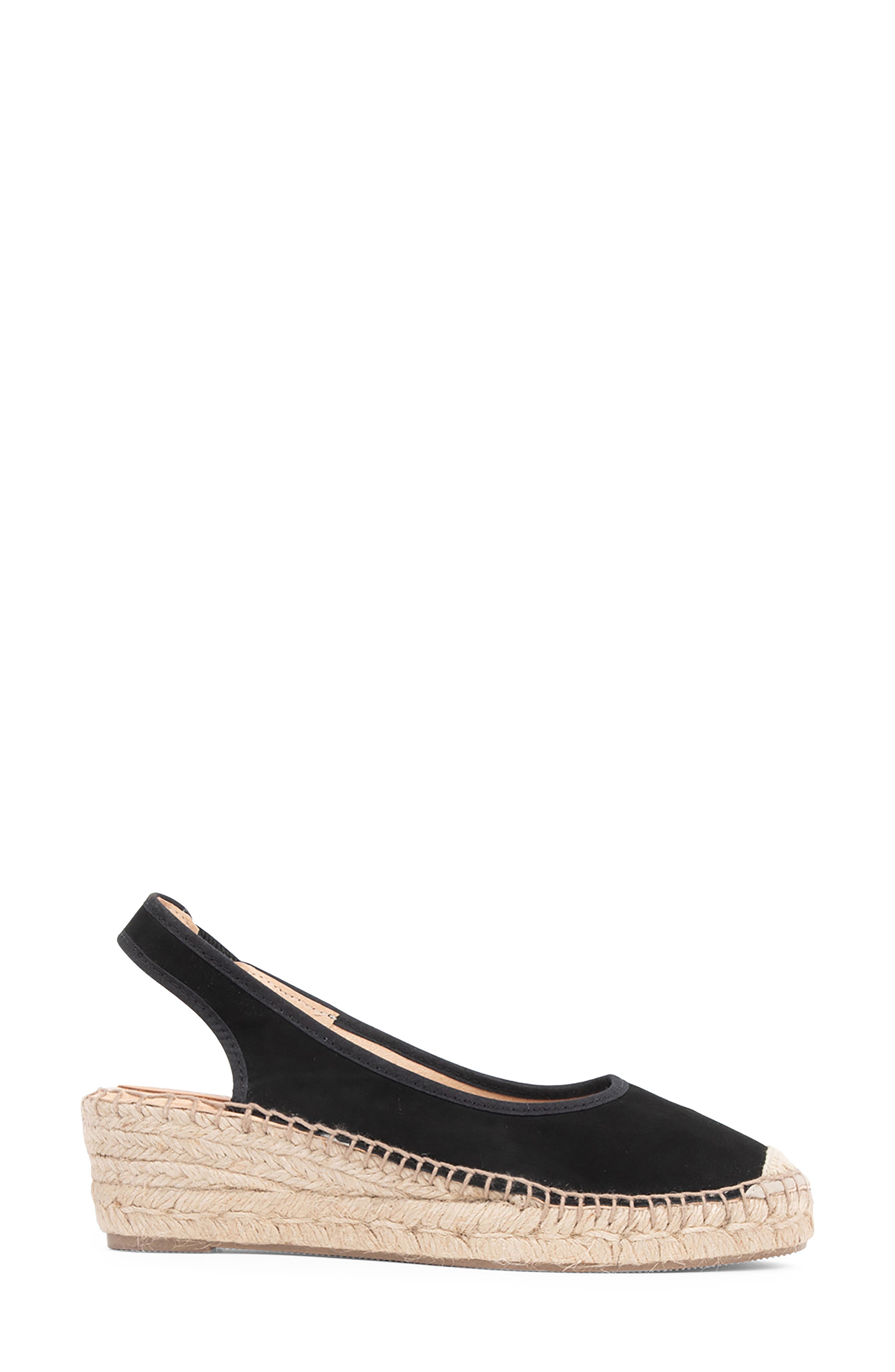 patricia green Valencia Slingback Wedge Espadrille, Alternate, color, Black Suede