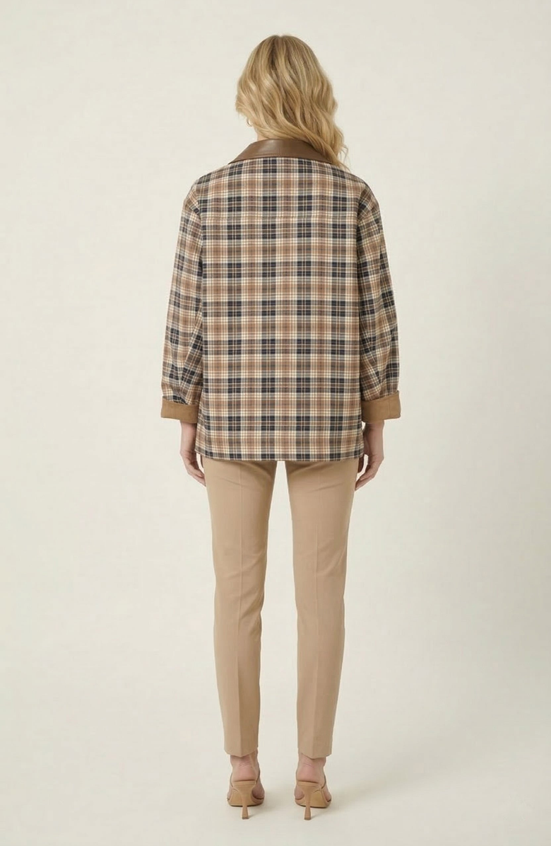 Modenaire Reversible Plaid Jacket, Alternate, color, Camel / Plaid