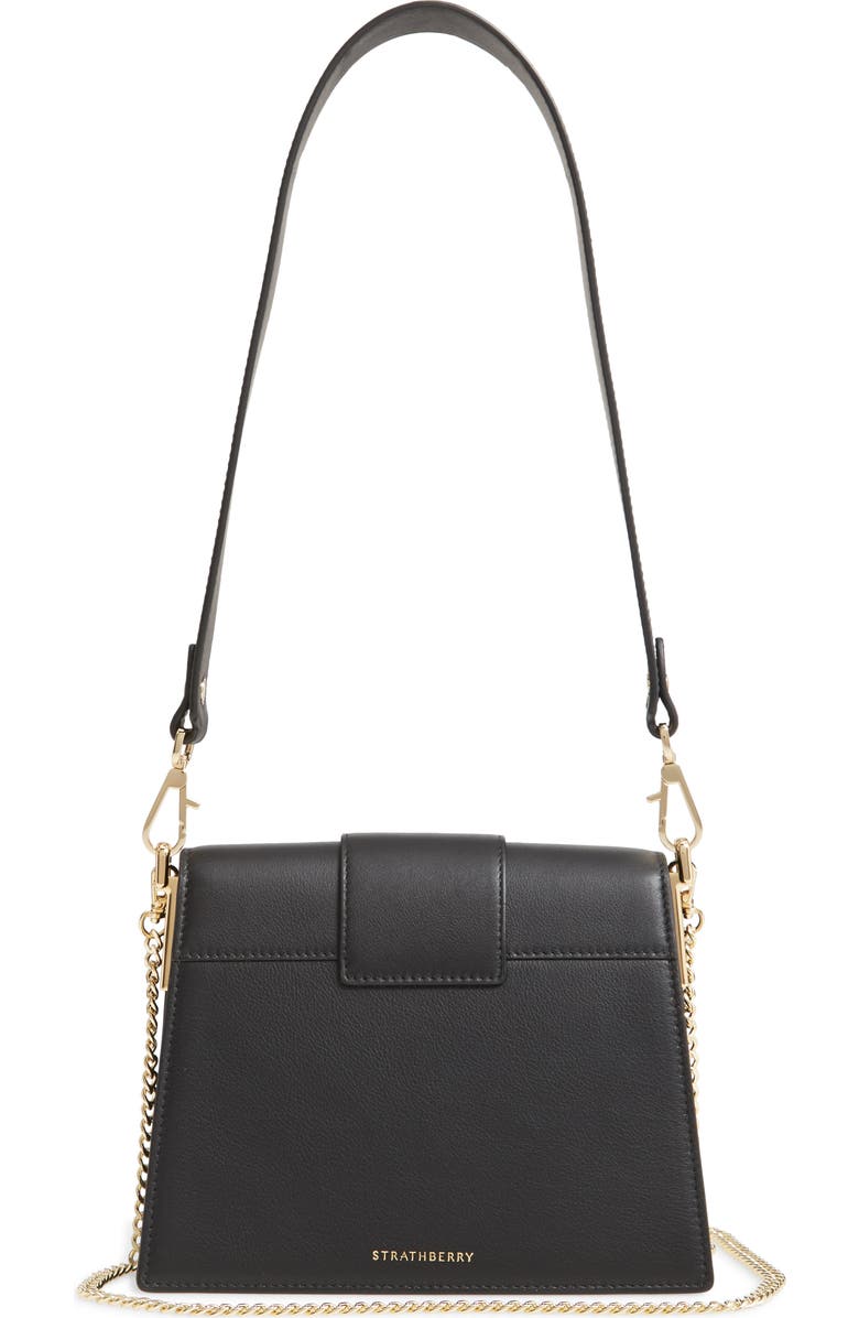 Strathberry Box Crescent Leather Shoulder Bag, Alternate, color,