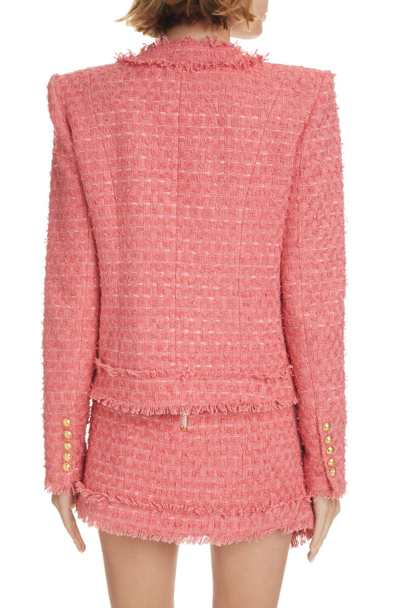 Balmain Six-Button Tweed Jacket, Alternate, color, Rose Salmon