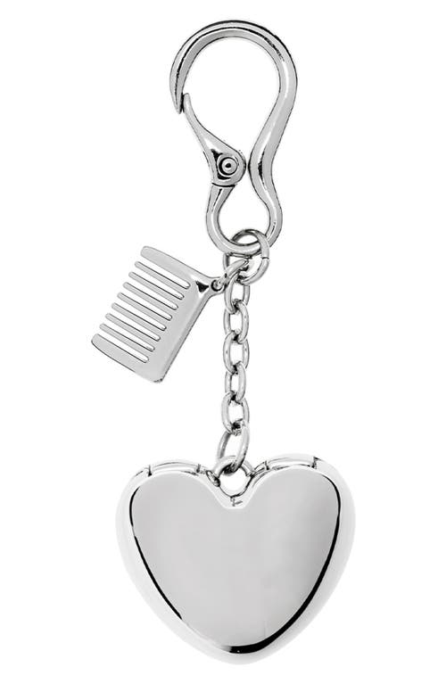 Stand Oil Heart Mirror Key Ring In Silver