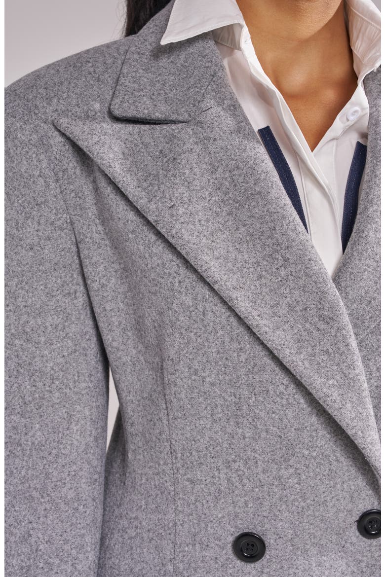 Haloir Double Breasted Trench Coat, Alternate, color, GREY