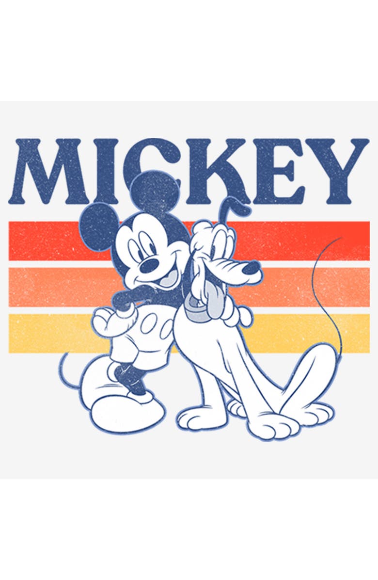 Mickey & Friends Women's Mickey & Friends Retro Pluto and Mickey Mouse  Graphic T-Shirt, Alternate, color, White