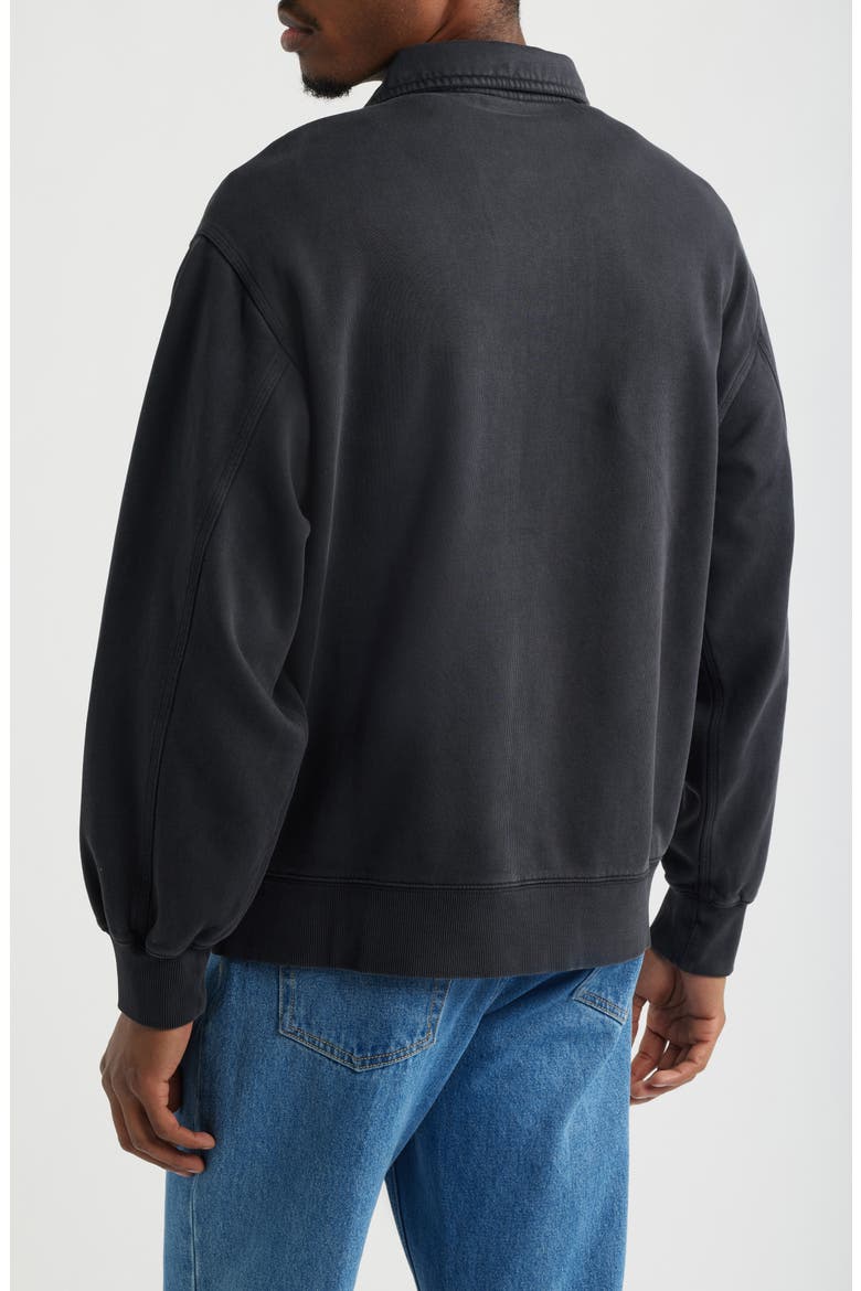 Half Zip Cotton Sweatshirt, Alternate, color, BLACK (STONE)