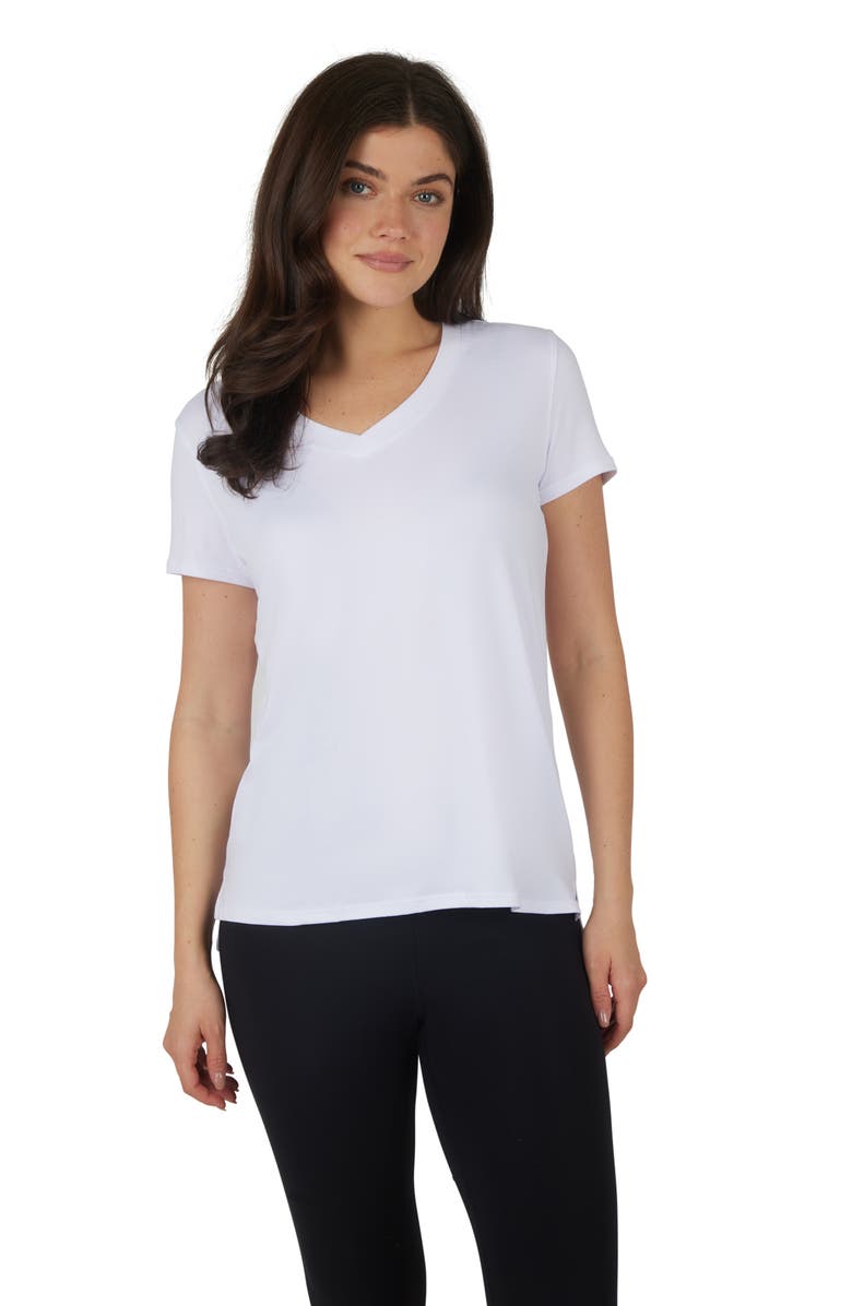 90 DEGREE BY REFLEX City View 2-Pack High-Low T-Shirts, Alternate, color, Heather Gray Dawn/ White