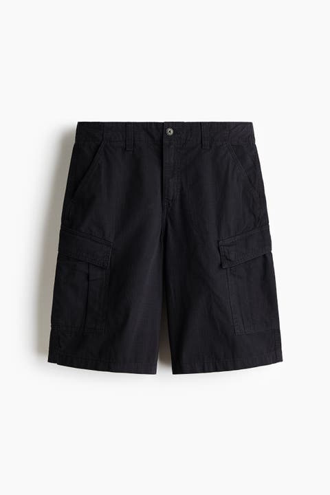 Loose Fit Cotton Cargo Shorts