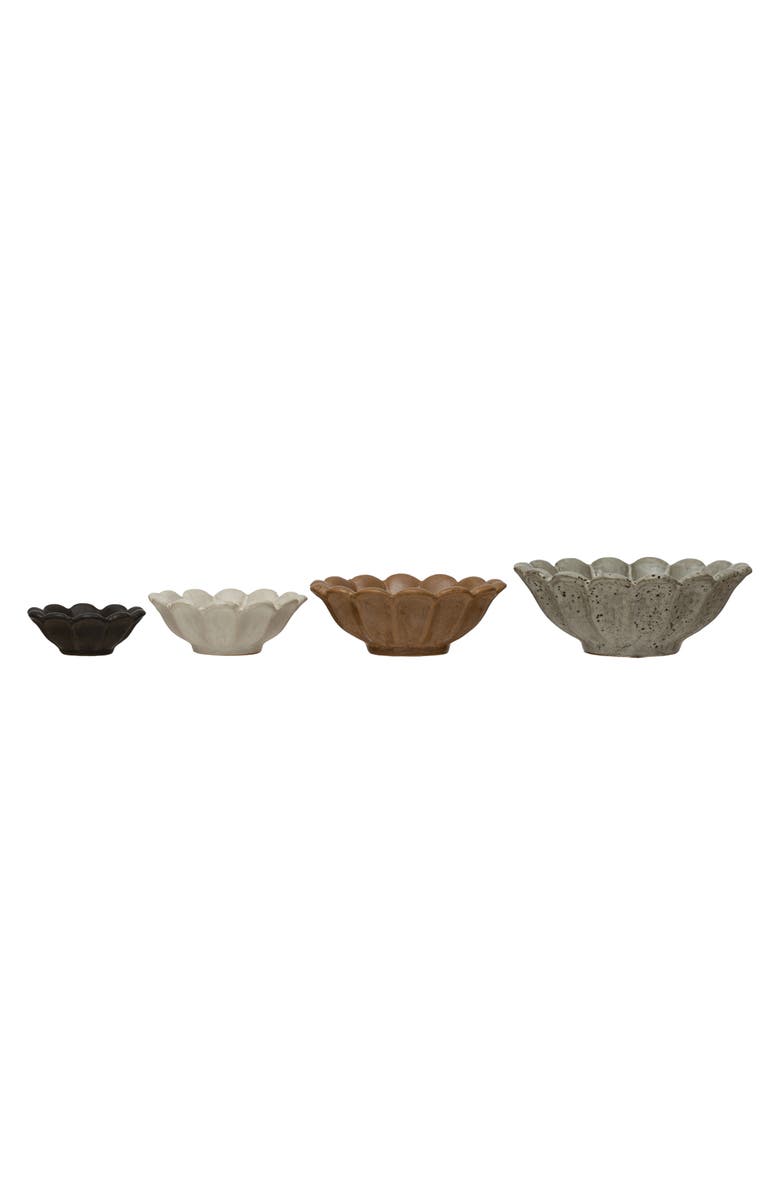 Storied Home Stoneware Flower Bowls, Main, color, Grey