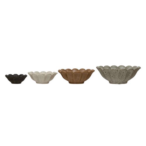 Storied Home Stoneware Flower Bowls In Multi