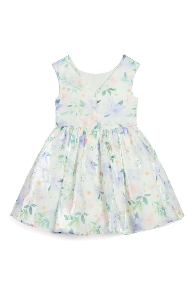 Kids' Watercolor Organza Party Dress, Alternate, color, WHITE/ LILAC