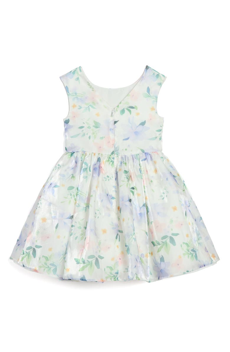 Pippa & Julie Kids' Watercolor Organza Party Dress, Alternate, color, White/ Lilac