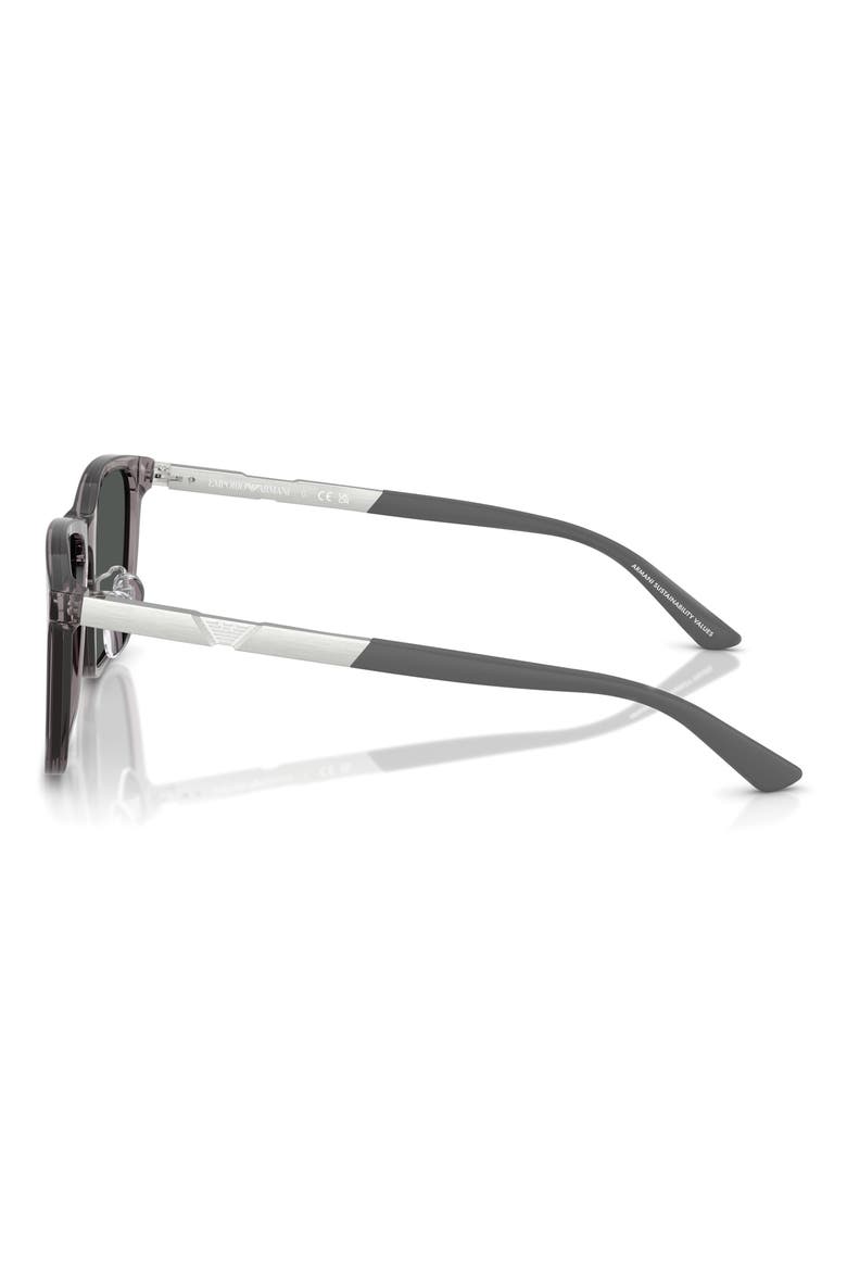 57mm Square Sunglasses, Alternate, color, SHINY GREY / DARK GREY