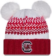 New Era Women's New Era  Garnet South Carolina Gamecocks Double Pom & Print Cuffed Knit Hat