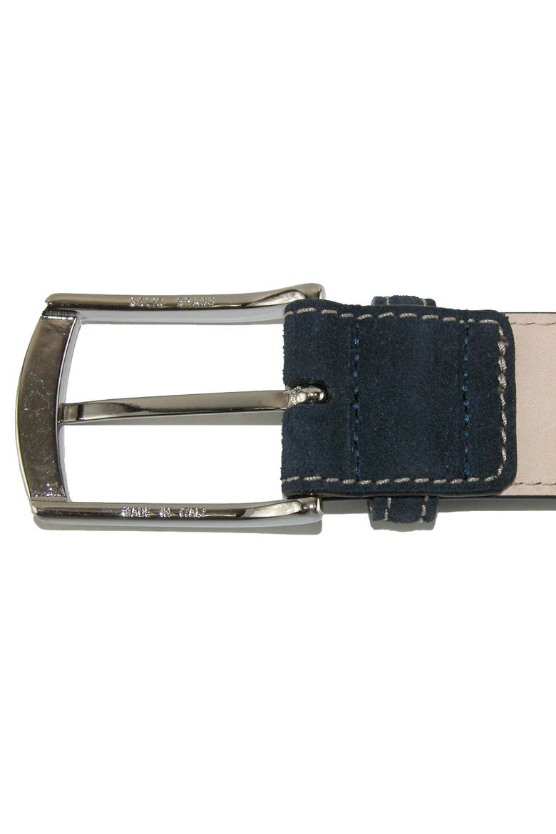 Men's Monza Suede Belt with Contrast Stitch, Alternate, color, Black