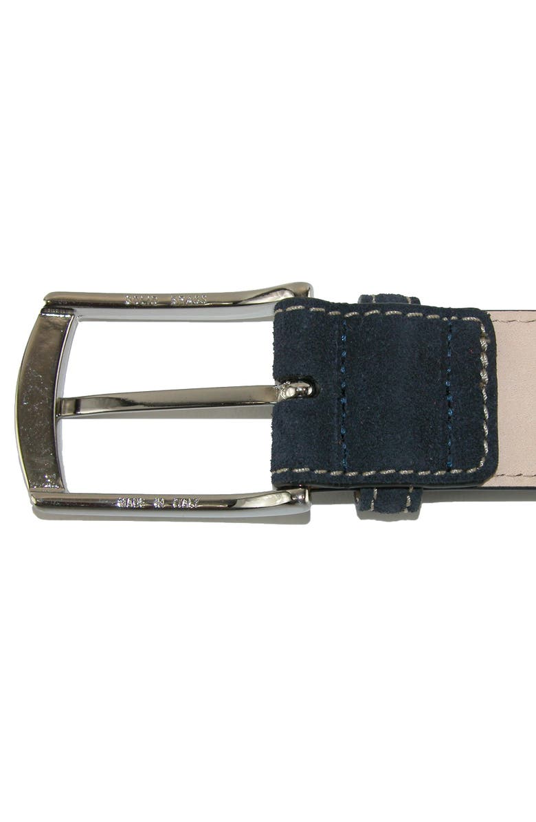 CrookhornDavis Men's Monza Suede Belt with Contrast Stitch, Alternate, color, Black
