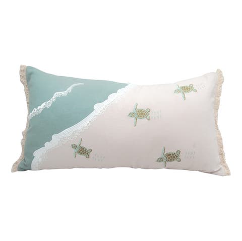 Turtle Migration Indoor Cotton Lumbar Throw Pillow