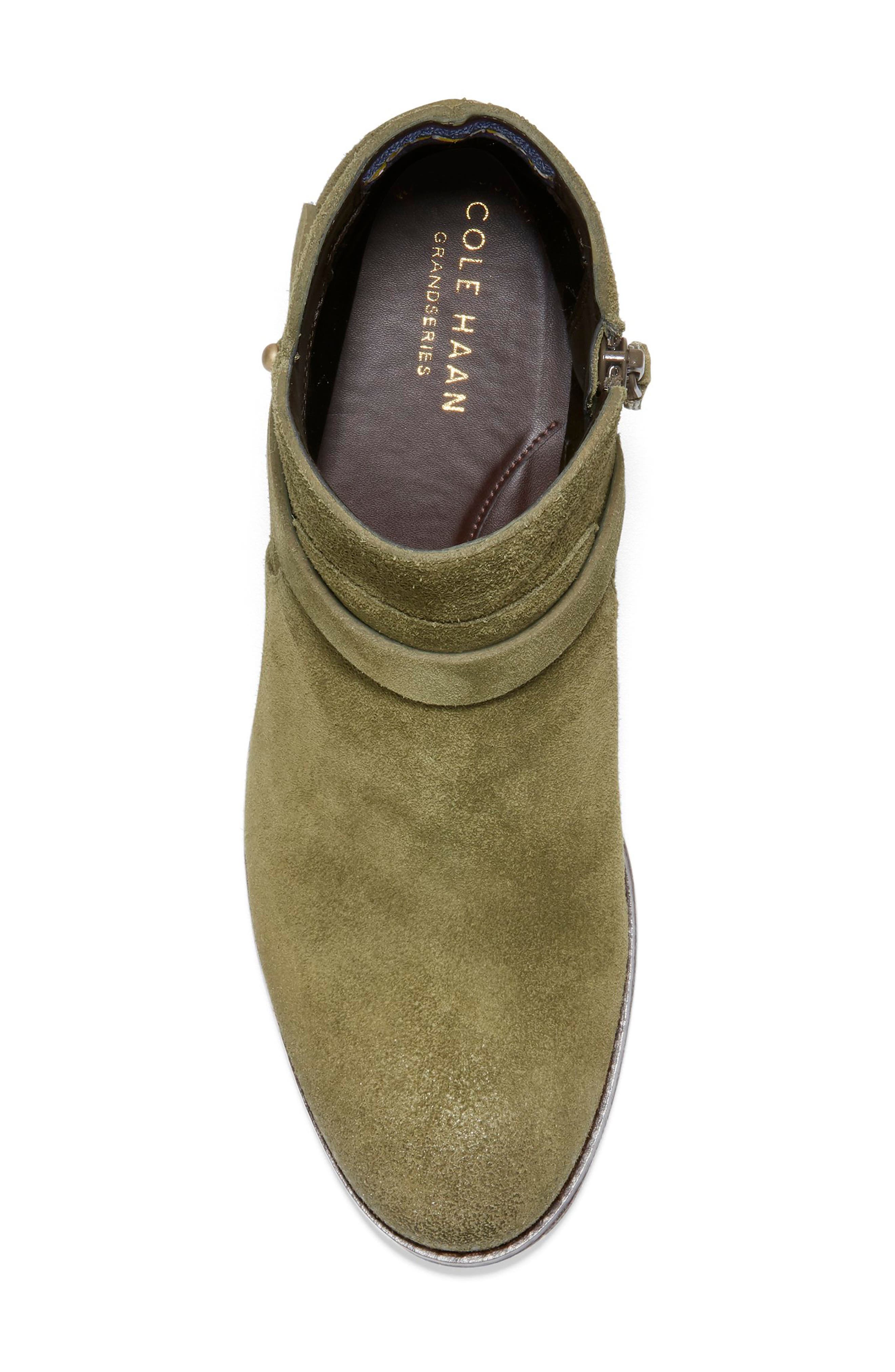 Wylie Water Resistant Bootie, Alternate, color, OLIVE SUEDE/ DK BROWN