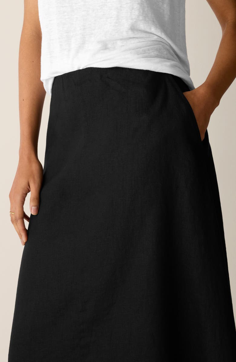 Eileen Fisher A-Line Organic Linen Midi Skirt, Alternate, color,