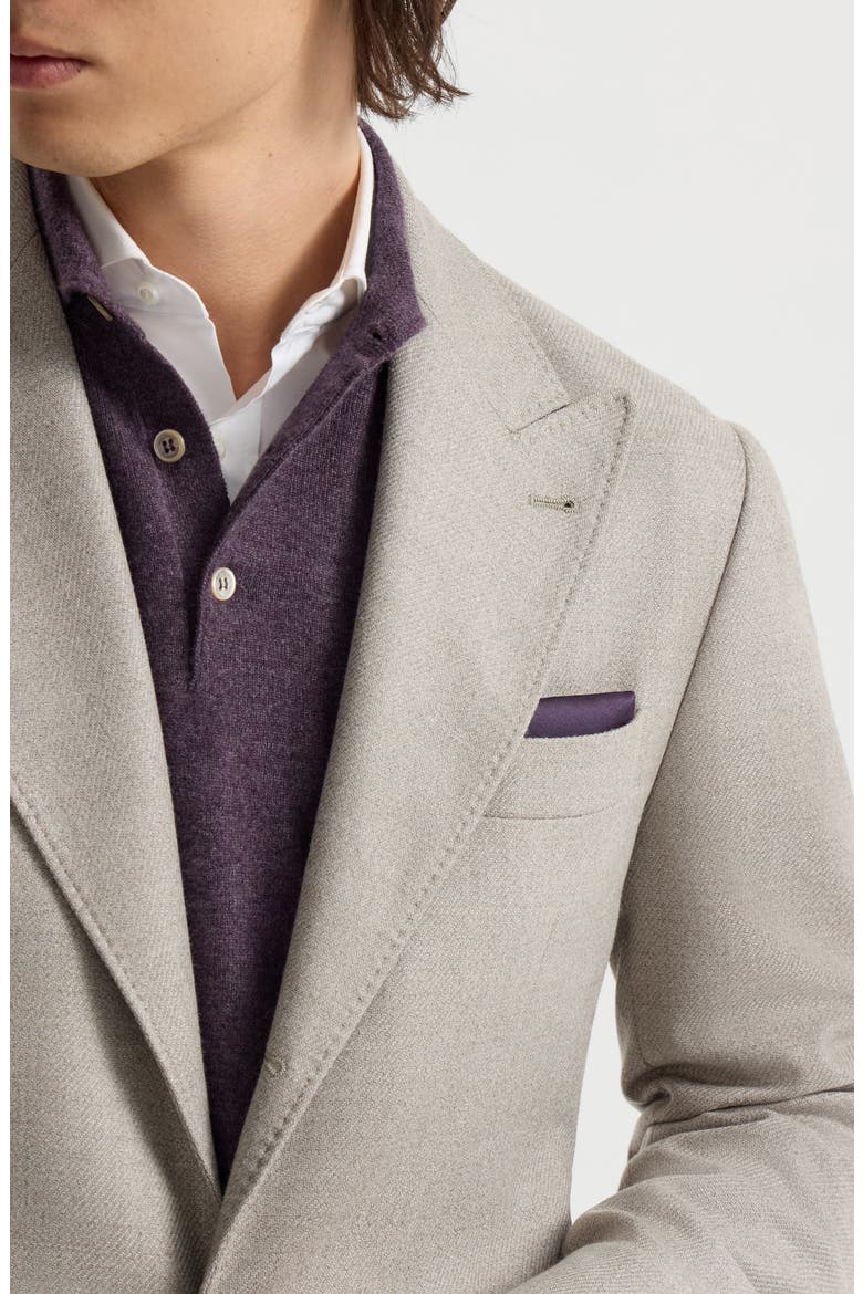 Silk pocket square with printed logo, Alternate, color, Purple