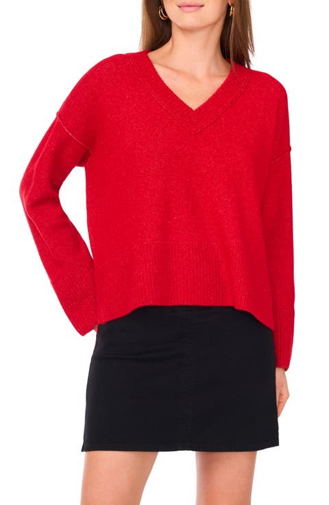 High-Low V-Neck Sweater