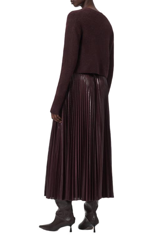 Allsaints Spark 2-in-1 Dress In Burgundy