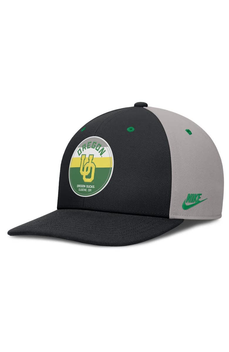 Nike Men's Nike Black/Gray Oregon Ducks Prep Pro Performance Snapback Hat, Main, color, 