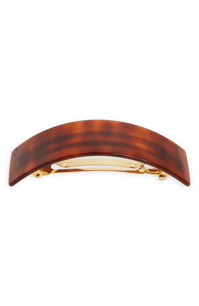 Alexandre de Paris Rectangle Barrette, Main, color, Brown